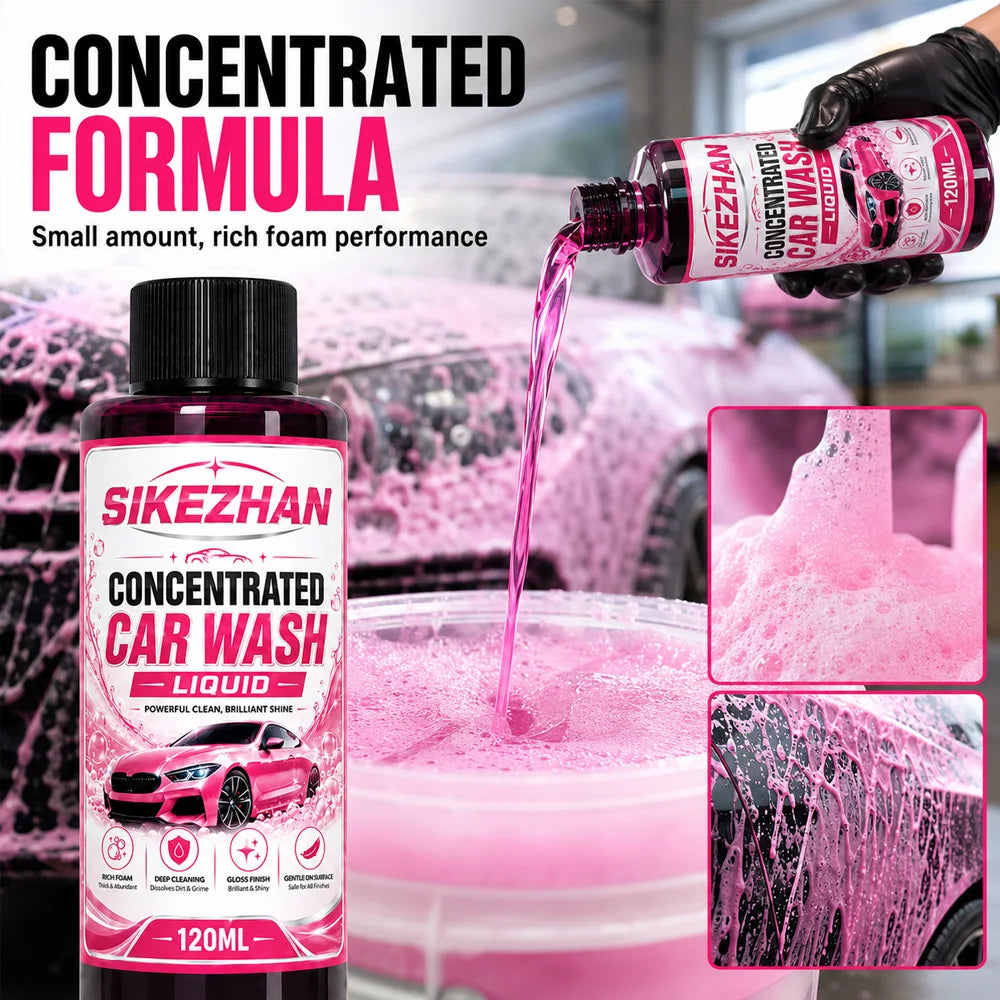 SIKEZHAN 100ml Concentrated Car Wash Liquid High Foam Auto Shampoo Exterior Cleaner for Car Motorcycle Bike Paint Care Detail