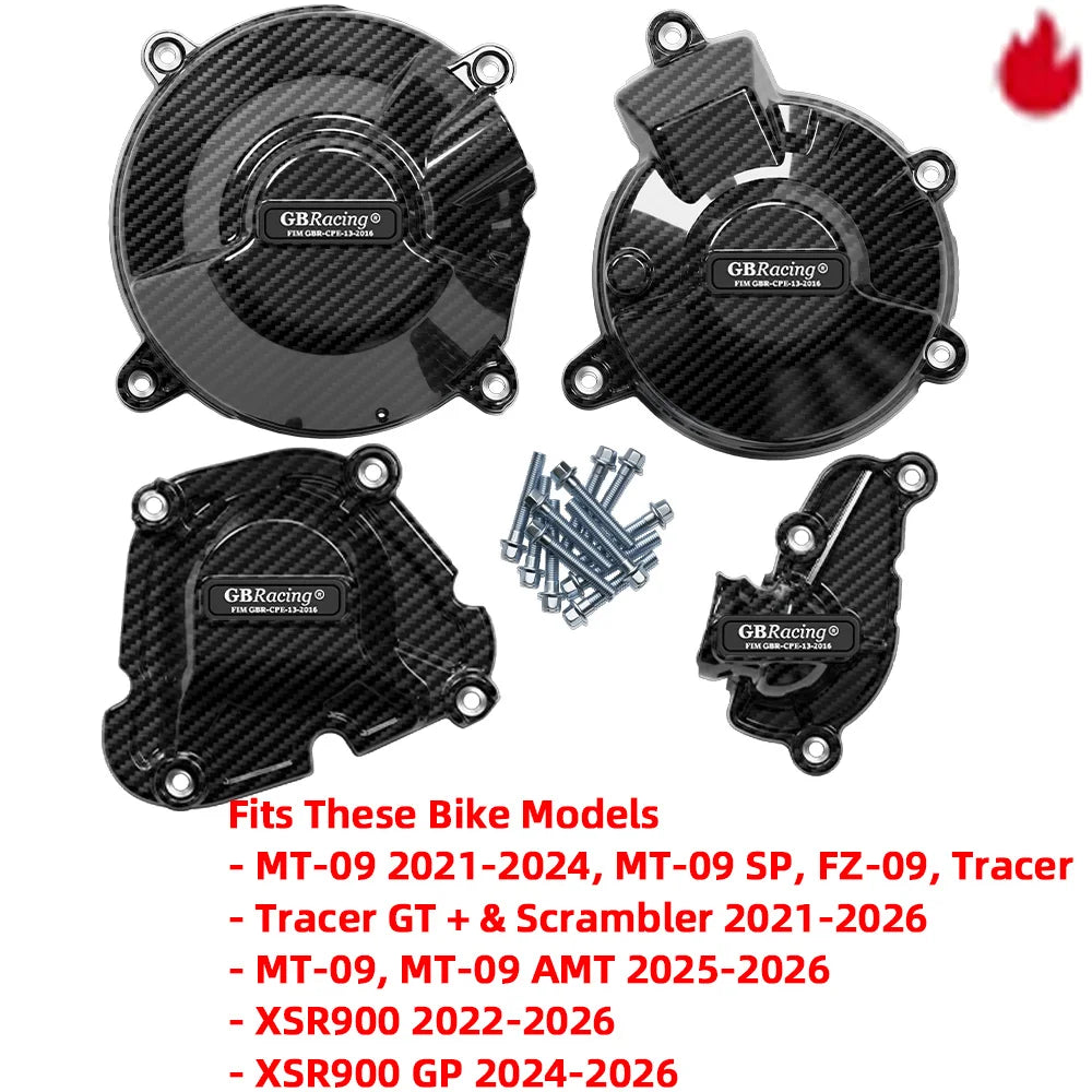 V2 For YZF-R9 & MT-09 ATM 2025-2026, MT-09/SP, FZ-09, Tracer/GT + & Scrambler 2021-2026 Secondary Engine Cover Set