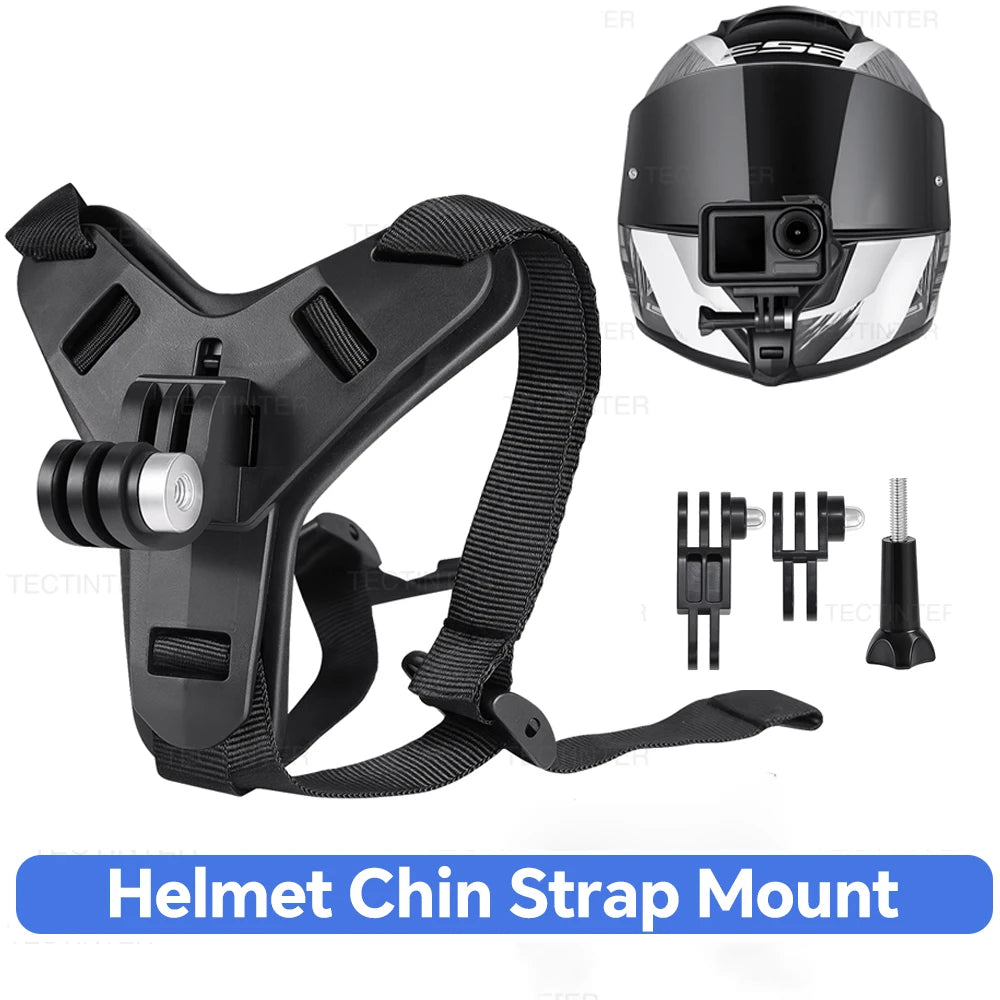 Motorcycle Helmet Chin Mount Strap for GoPro Hero DJI Osmo Insta360 SJCAM Bracket Holder for Action Sports Camera Accessories