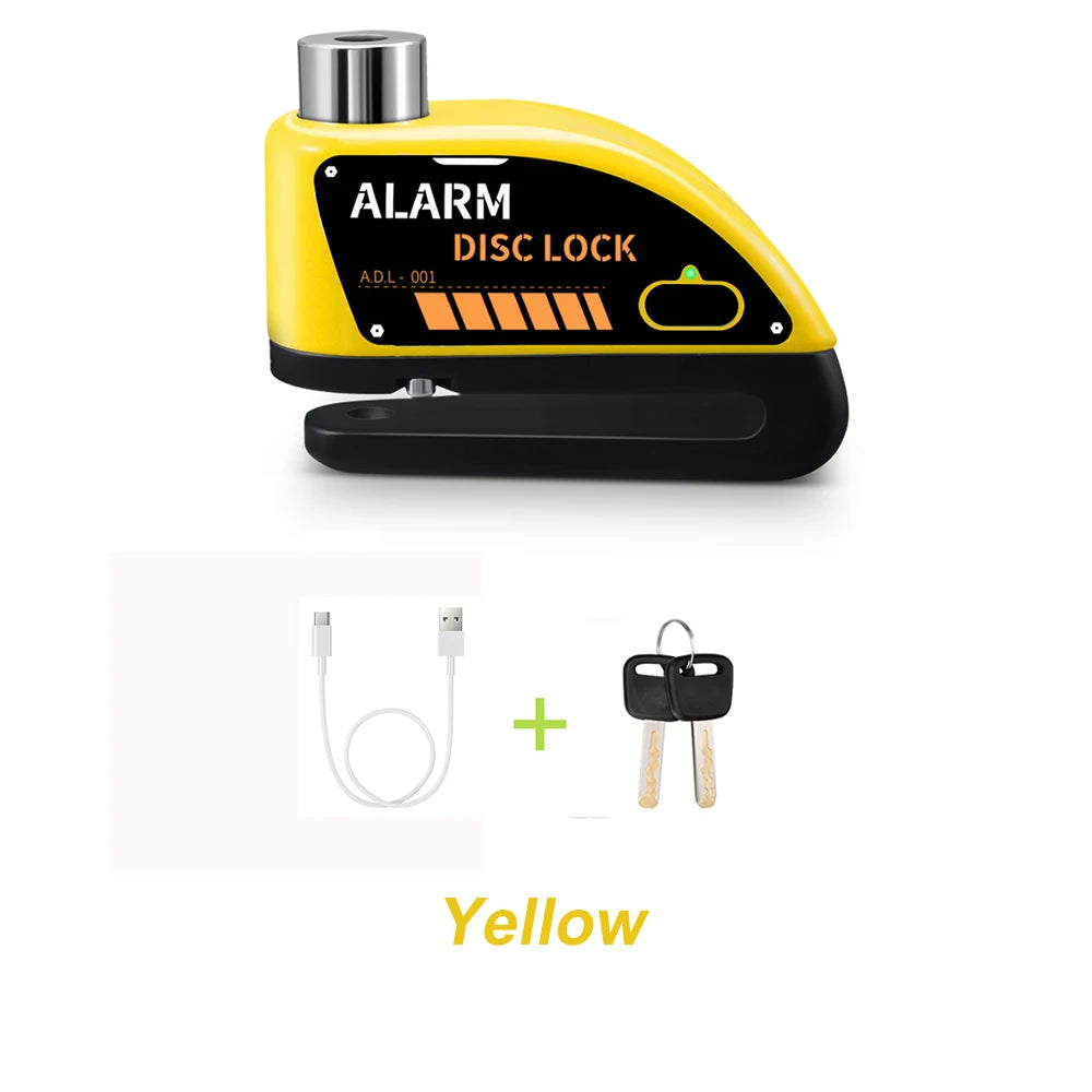 Anchtek Motorcycle Rechargeable Disc Lock Alarm 120db Bicycle Anti-theft Padlock Security Protection Bike Motorbike Accessories