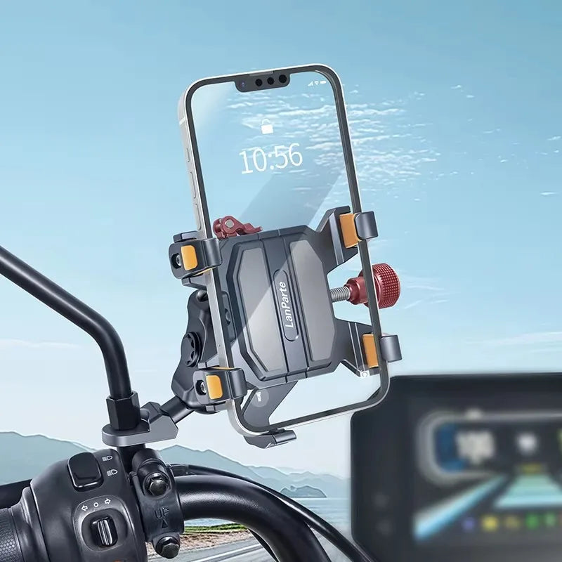 LanParte Motorcycle Phone Mount,Anti-Shake Bike Phone Holder for Bicycle, Handlebar Phone Mount,Compatible with iPhone All Phone