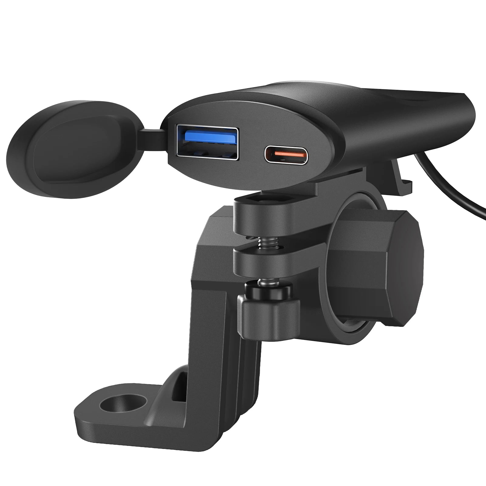 USB Motorcycle Charger Type-C +A Waterproof Fast Charger Socket Adapter Handlebar Mounting Bracket Charger 12V/24V Motorcycle