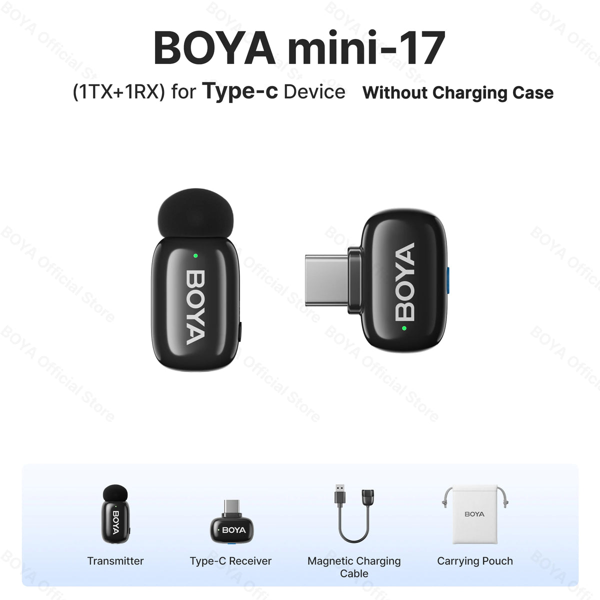 BOYA Mini Wireless Lavalier Lapel Microphone for iPhone iPad Android Type-C Phone Live Broadcast Audio Video Recording Vlog