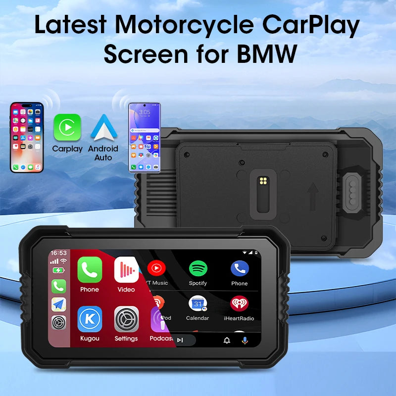 Jansite 6.25" For BMW GPS Navigation Wireless Carplay Android Auto IPX7 Waterproof For BMW R1200GS/ R1250GS/ R1300GS /S1000XR