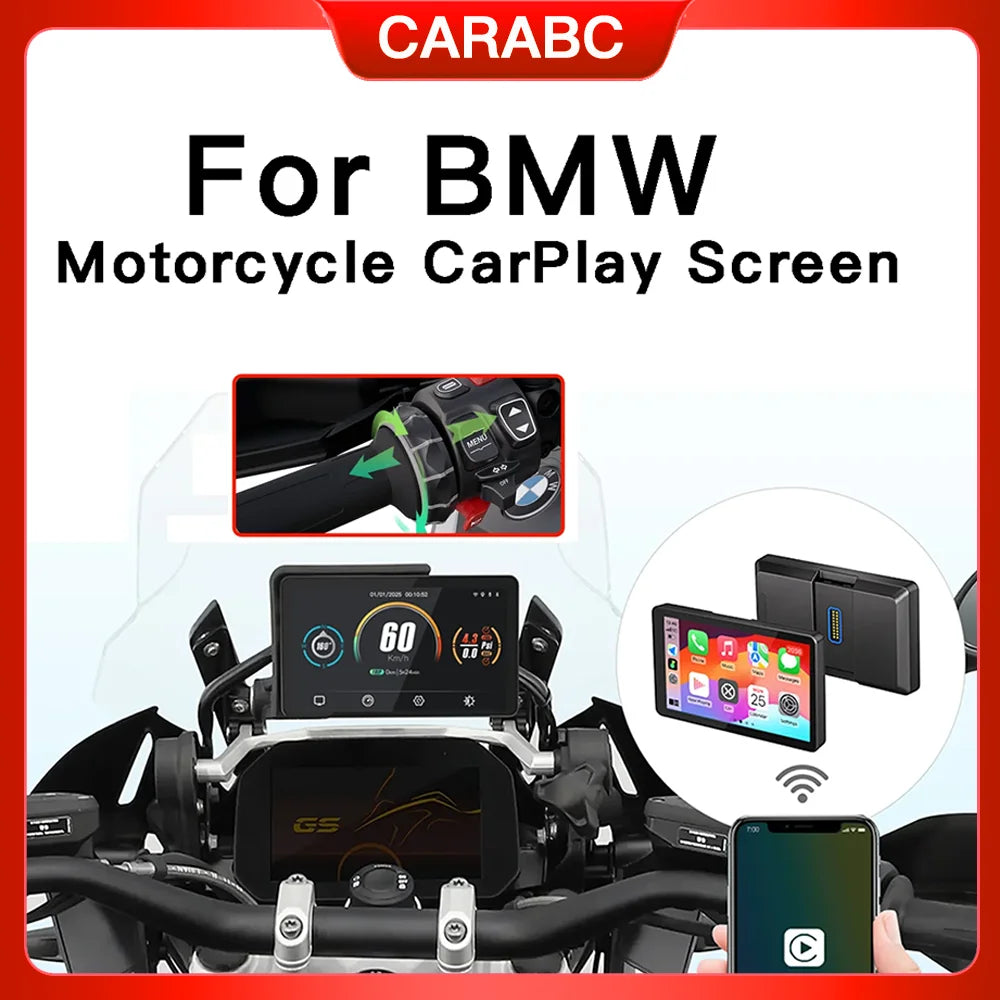 For BMW motorcycle R1200GS R1250GS R1300GS ADV R1000 XR S1000 wireless carplay Android auto GPS navigation screen accessories