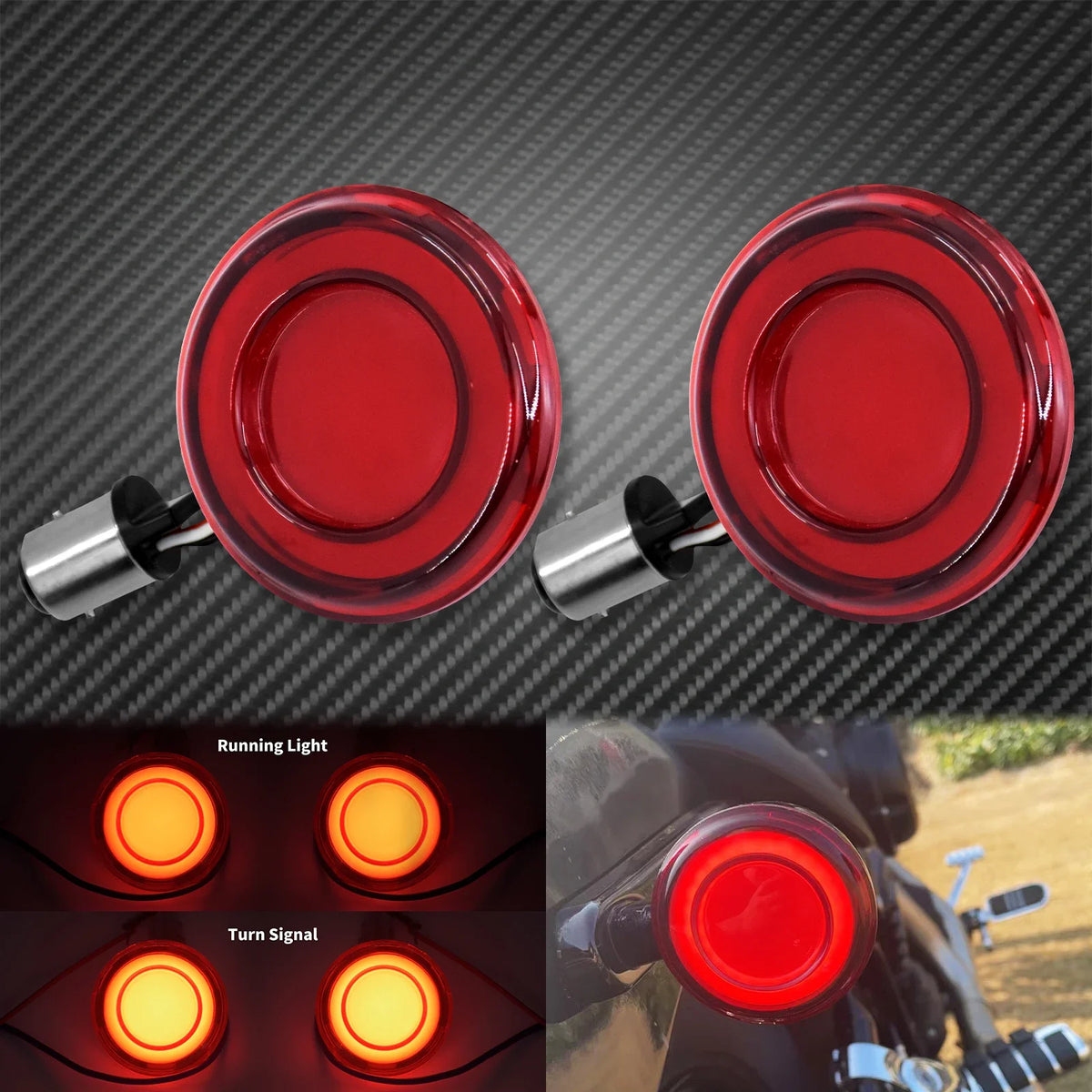 1157 Front LED Turn Signal Light 12V Motorcycle Indicator Brake Tail Light Red Amber For Harley Touring Sportster Softail Dyna