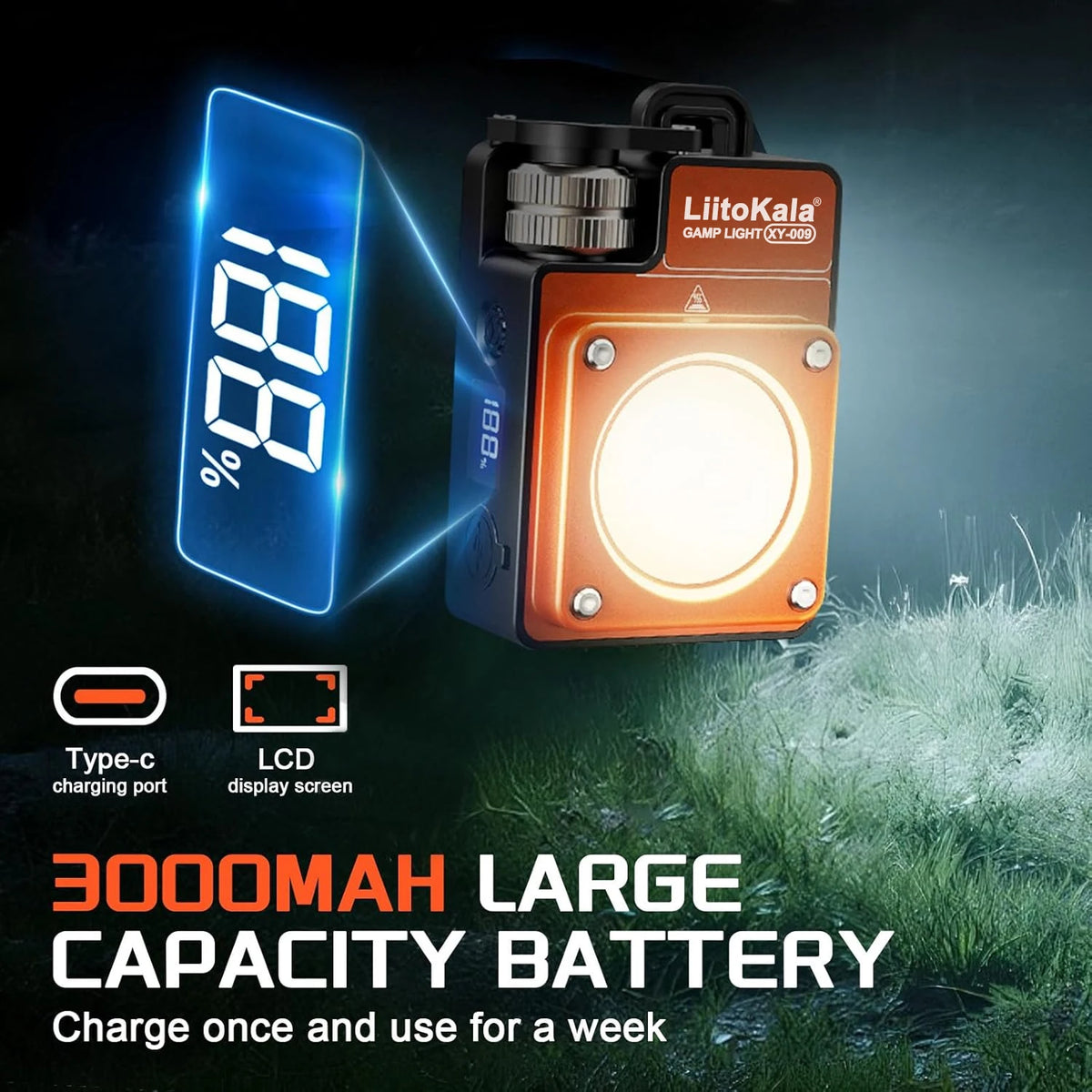 LiitoKala XY-009 Portable Rechargeable LED Camping Light Multi-Functional Carry-On Outdoor Activity Long Life
