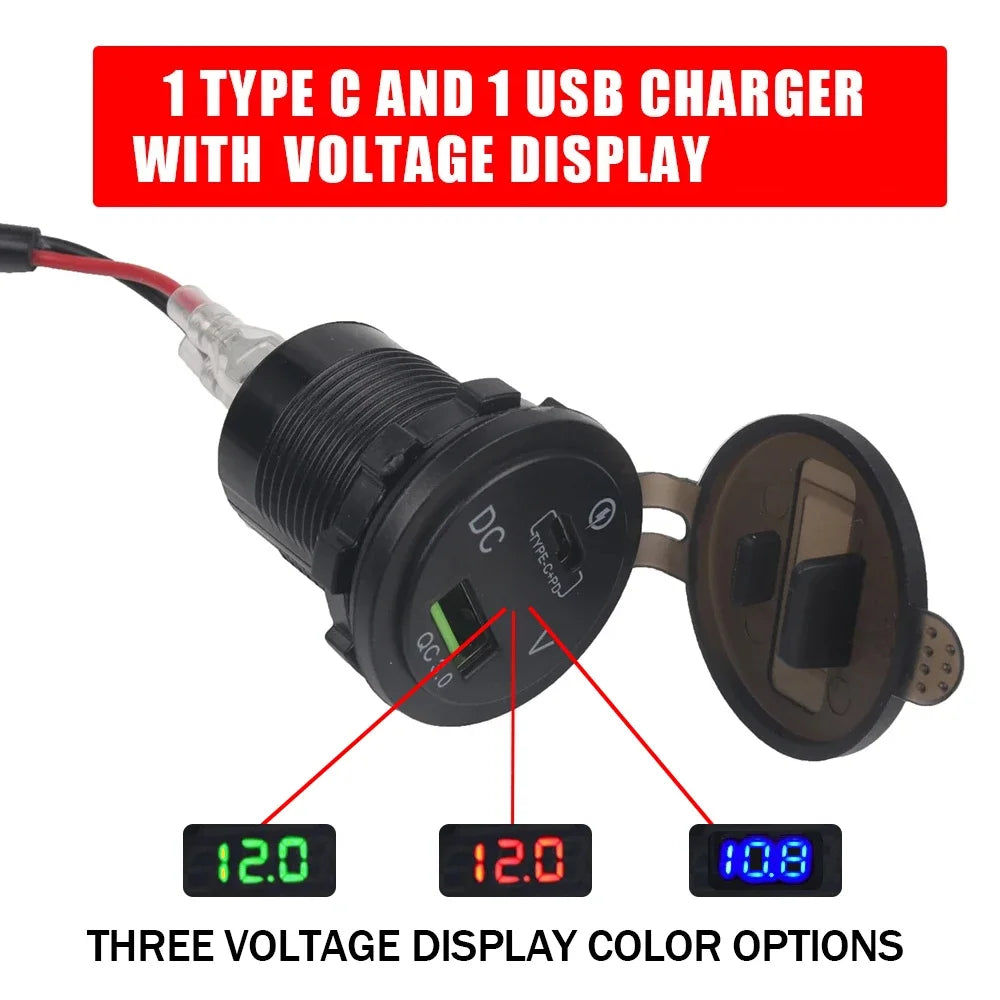 Motorcycle Accessories For Benelli TRK502 TRK502X TRK 502 X TRK 502X Dual USB Quick Charger Adapter Type C Power Plug Socket
