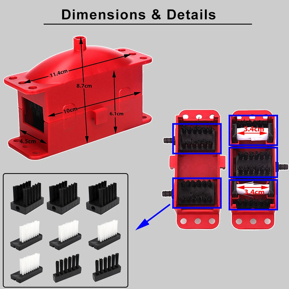 Motorcycle Chain Cleaning Machine Kit for Yamaha R7 R1 Tools for Ducati Panigale V2 for Honda Africa Twin 1100 for Kawasaki Ktm