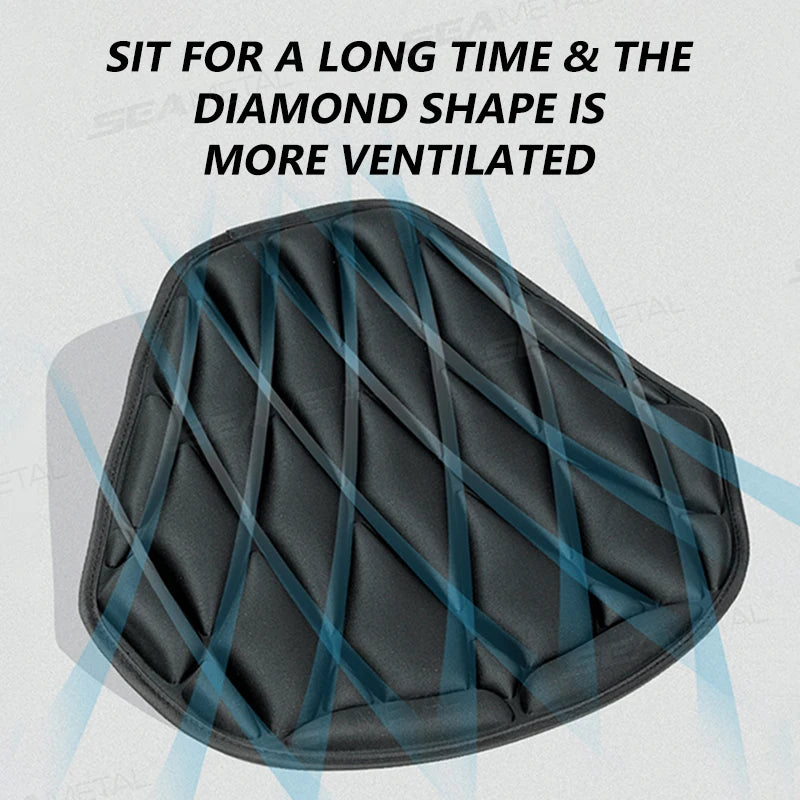BLALION Motorcycle Seat Cushion 3D Comfort Air Seat Cushion Cover Heat Insulation Breathable EVA Waterproof Shock-Absorbing Pad