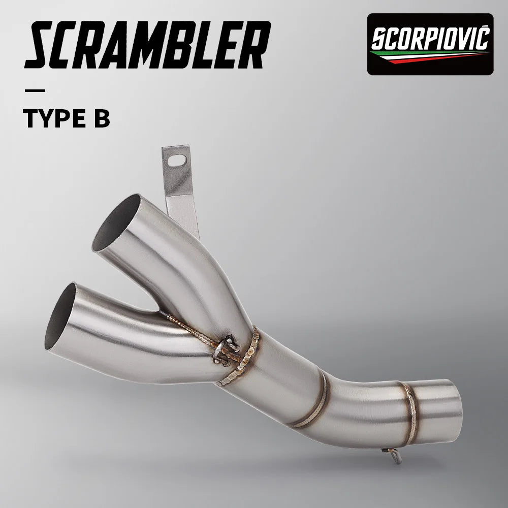 For Ducati Scrambler 800 dual outlet mid section exhaust manifold 2015-2021 Slip On Exhaust Muffler