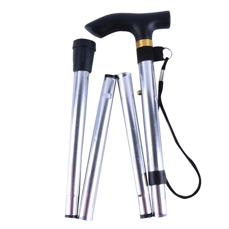 Walking sticks Aluminum Alloy Climbing Cane Four-section Telescopic Folding Climbing and Hiking Cane Trekking Poles Elderly Cane