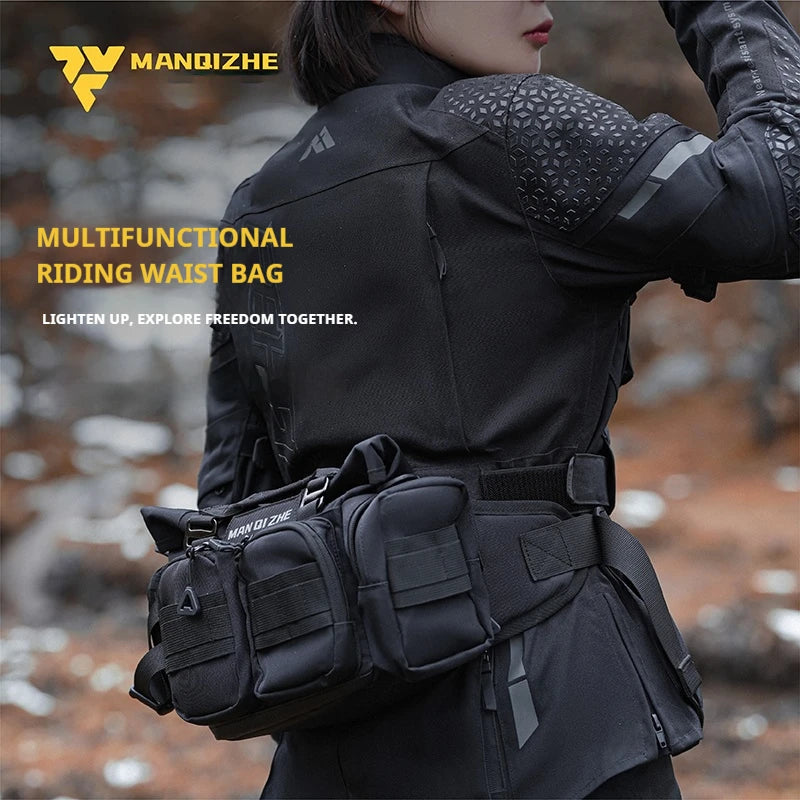 FEHER Motorcycle Waist Bag Waterproof Oxford Cloth Material Motorbike Travel Bag MQZ-105 Tear-resistant Outdoor Riding Gear