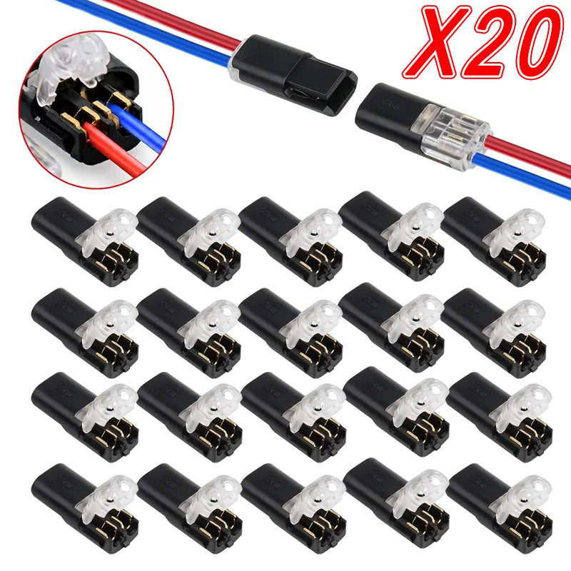 20/30/50/100 D2 Quick Wire Connector Solderless Push-in Terminal Block Electrical Cable Splice Connector for Home DIY Automotive