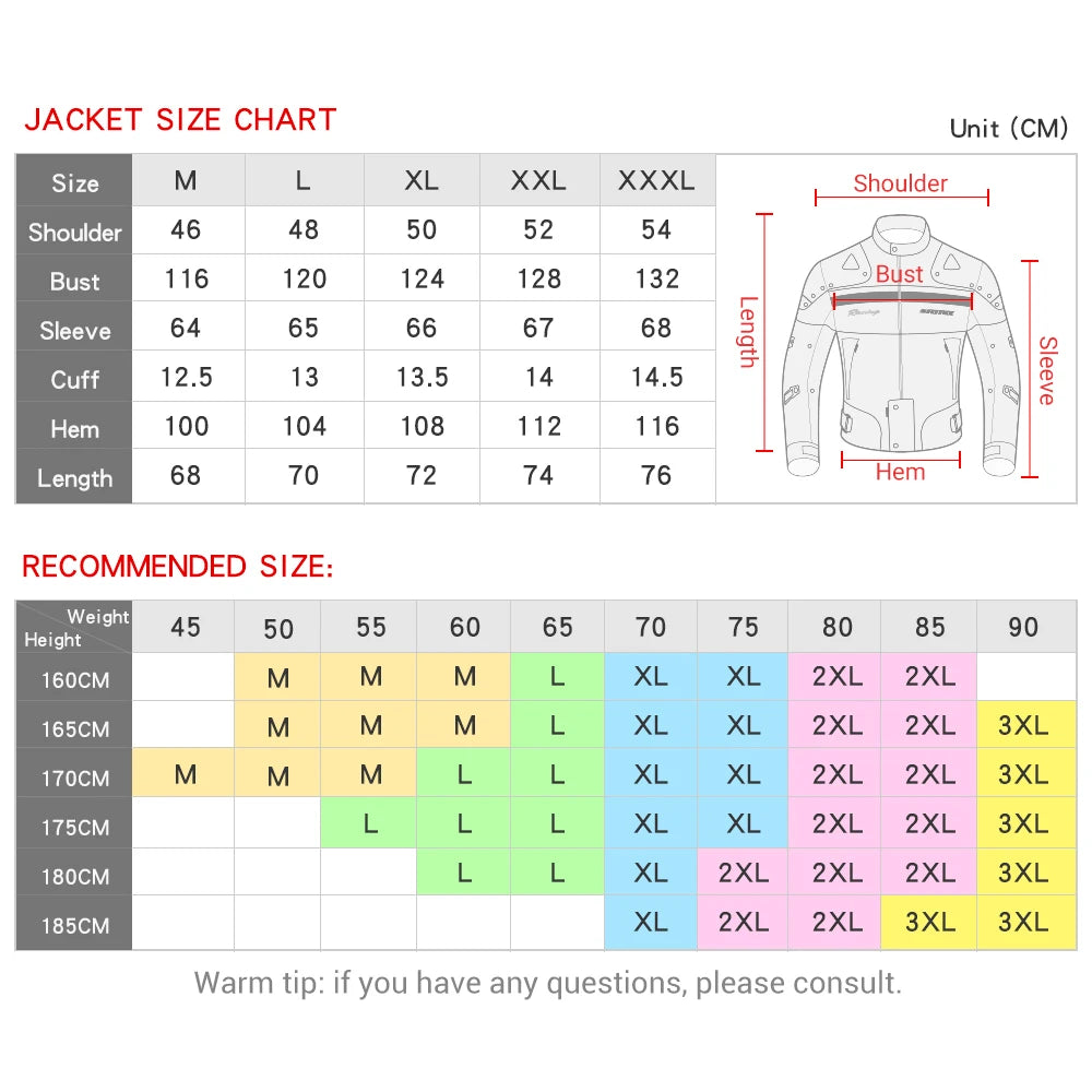 Men's Motorcycle Jacket Anti-Fall Wear-Resistant Motocross Riding Clothing Windproof Motorbike Jacket With 5pcs Protector