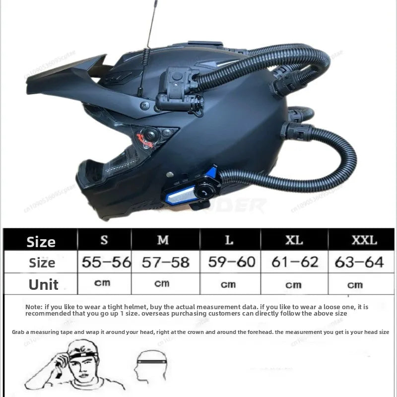 Motorcycle Helmet, Off-Road Helmet Tactics, Bluetooth Headset Driving Recorder, Laser DOT