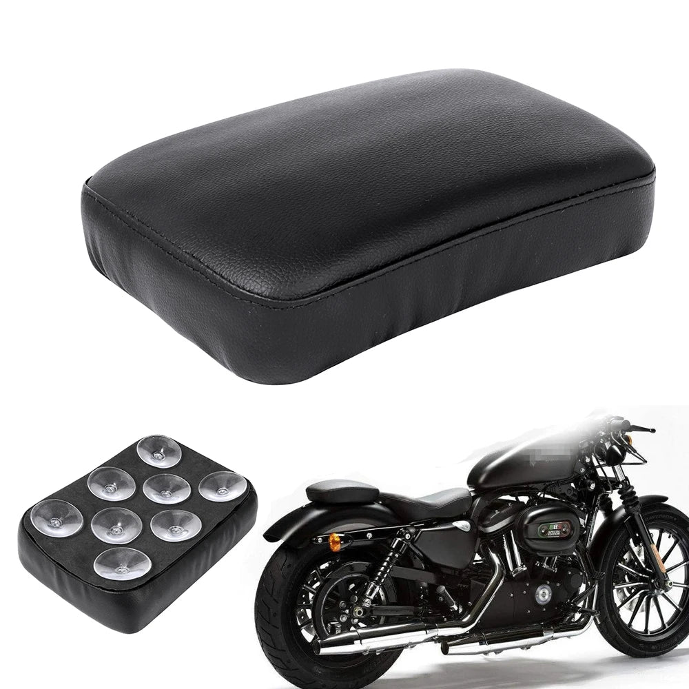 New Motorcycle Black Suction Cup Rear Pillion Passenger Pad Seat For Harley 883 1200 48 Universal