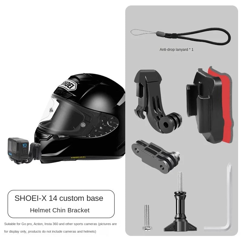 Premium Customized Motorcycle Helmet Aluminium Chin Action Camera Mounts for GoPro accessories for Shoei x14/z7/z8/air2/glamster