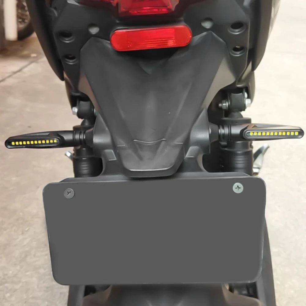 2/4pcs Motorcycle Flashing Lights Turn Sequential Signals LED Blinker Flowing Water Bendable Tail Stop Indicators Turn Signal
