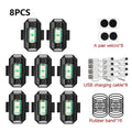 Universal LED Strobe Lights Motorcycle Anti Collision Warning Light USB Charging 7Colors Drone Flash Turn Signal Indicator