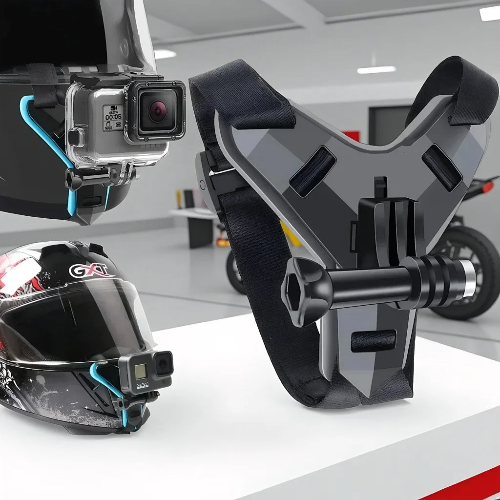 Motorcycle Helmet Chin Mount, GoPro Action and Sports Camera Accessories, Universal Helmet Camera Bracket