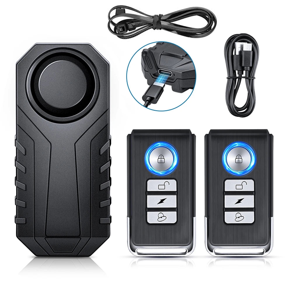 Wireless Motorcycle Bike Vibration Alarm IP55 Waterproof Bicycle Alarm Remote Control Anti-theft Motobike Detector Alarm System