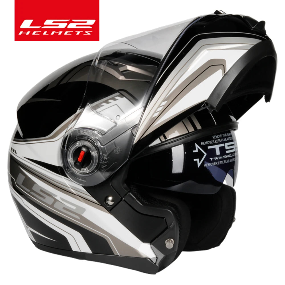 LS2 FF370 Flip Up Motorcycle Helmet Personalised Dual Lens Capacete LS2 Modular Helmets Motorbike Racing Helmet Cascos Para Moto