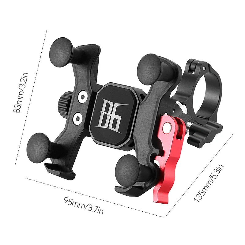 Motorcycle Bicycle Handlebar Cell Phone Holder Quick Mount Universal E-Bike Scooter Phone Mount for 4.7-7'' Mobile Devices