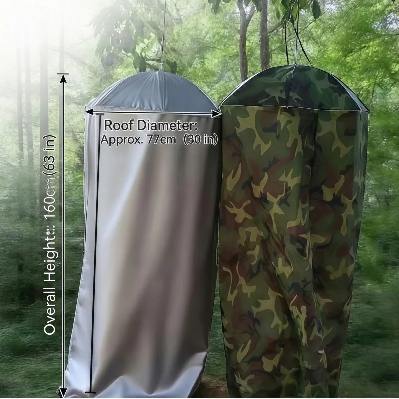 Quick Pop Up Shower Tent Camping Toilet Privacy Shelter Outdoor Changing Room Dome Instant Foldable Silver Coated Single Layer