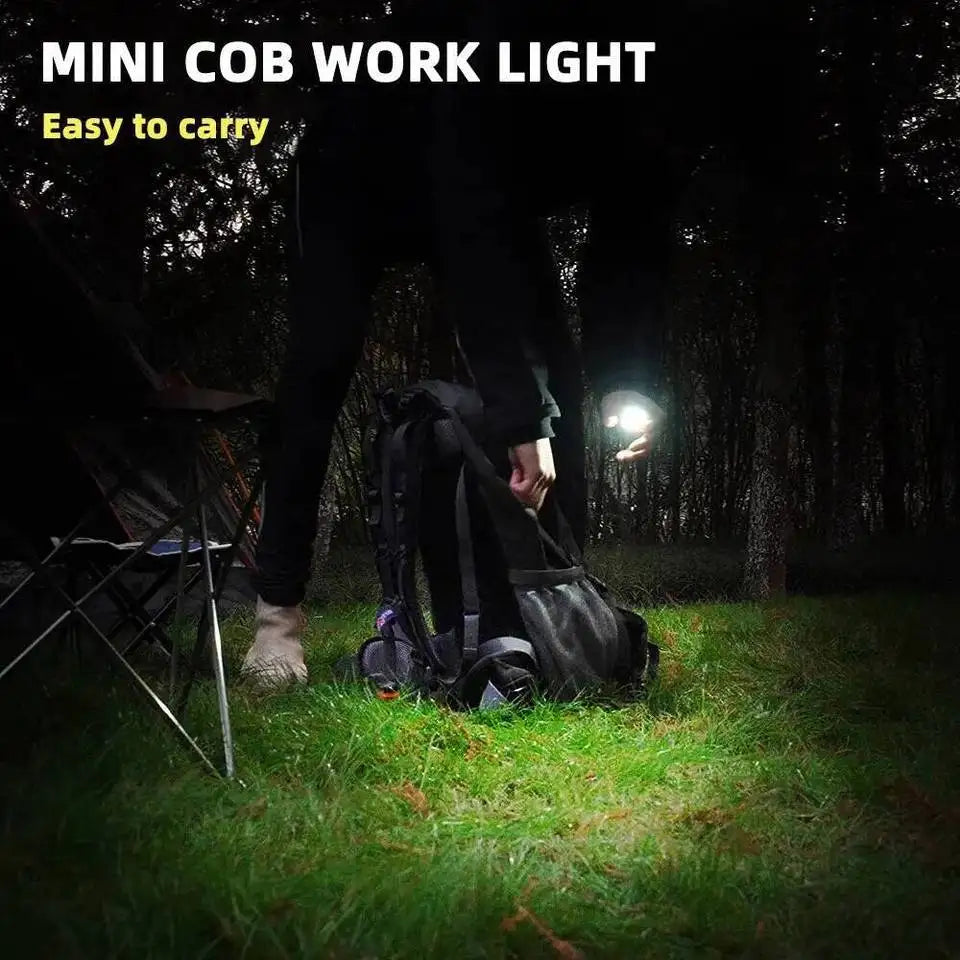 Super Bright Mini COB Keychain Flashlight Charging Lamp Camping Lights with Magnet 4 Lighting Modes for Emergency Lighting Torch