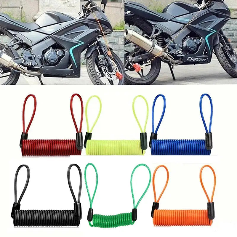 Alarm Disc Lock Security Anti Thief Motorbike Motorcycle Wheel Disc Brake Alarm Lock & Bag And Reminder Spring Cable