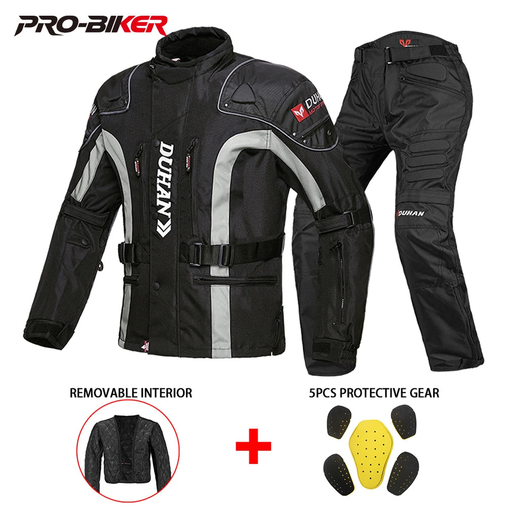 Men's Motorcycle Jacket Windproof Four Seasons Motocross Pants Motorbike Riding Clothing With Protective Gear Wear-Resistant