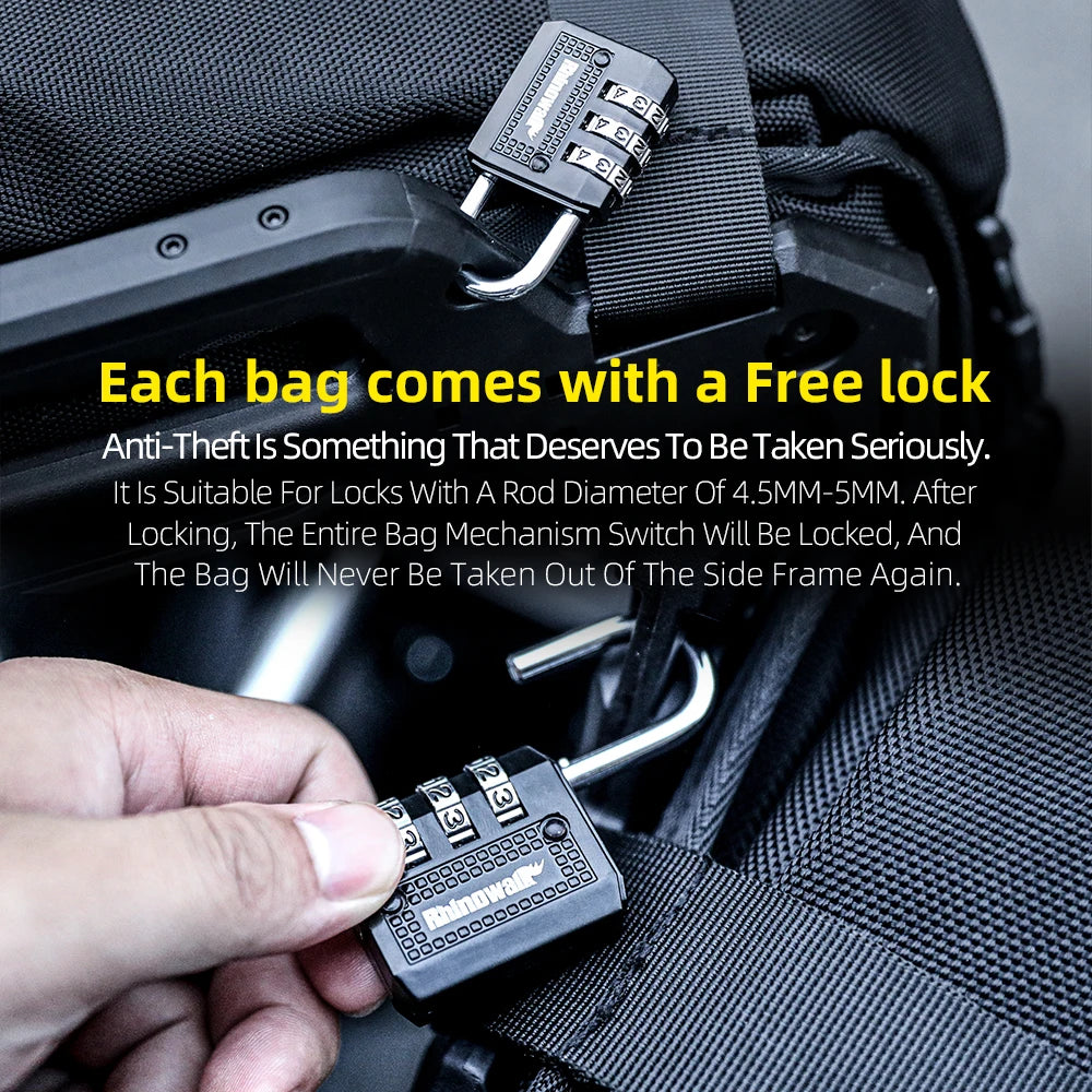 Rhinowalk Motorcycle Side Bag Waterproof 35L 20L Quick Release Bike Saddle Pannier Travel Luggage Storage Riding Bag For BMW KTM