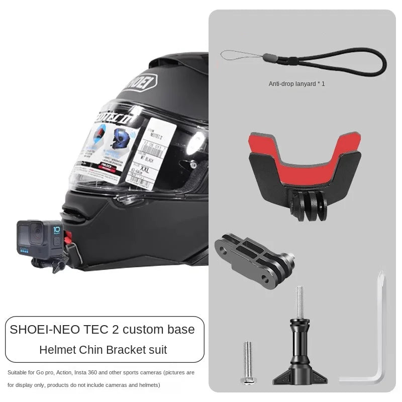 Premium Customized Motorcycle Helmet Aluminium Chin Action Camera Mounts for GoPro accessories for Shoei x14/z7/z8/air2/glamster