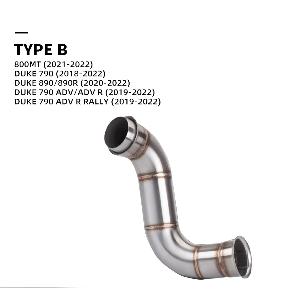 Motorcycle Exhaust Middle Link Pipe Escape Moto Muffler Slip On For 800NK 790 890 Adventure R Rally 2018-2022