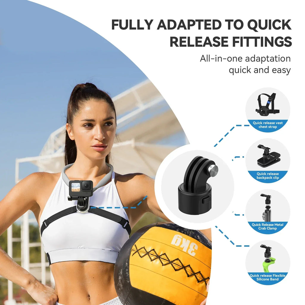 TELESIN Quick-Release Silicon Neck Mount Neck Phone Holder for Gopro Hero13 12 11 10 9 DJI OSMO Action 5 4 3 Insta360 X4