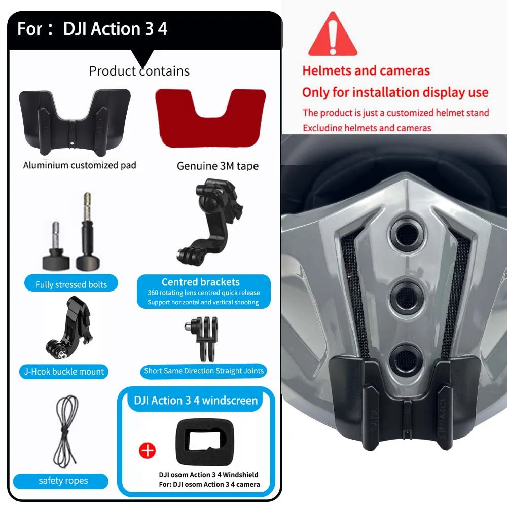 TUYU SCORPION EXO-Covert X Helmet Custom Aluminium Chin Mount for GoPro Hero12 11 10 9 8 Insta360 X4 X3 X2 One Rs DJI 3 4 Camera