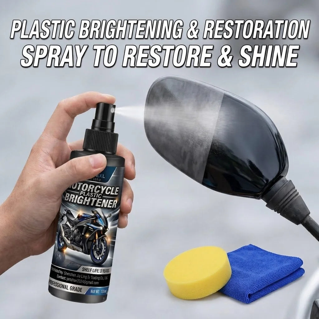 MIRAVEXL Motorcycle Paint Brightener Spray - Professional Polish & High GlossCoating Kit with Large Sponge & Microfiber Cloth