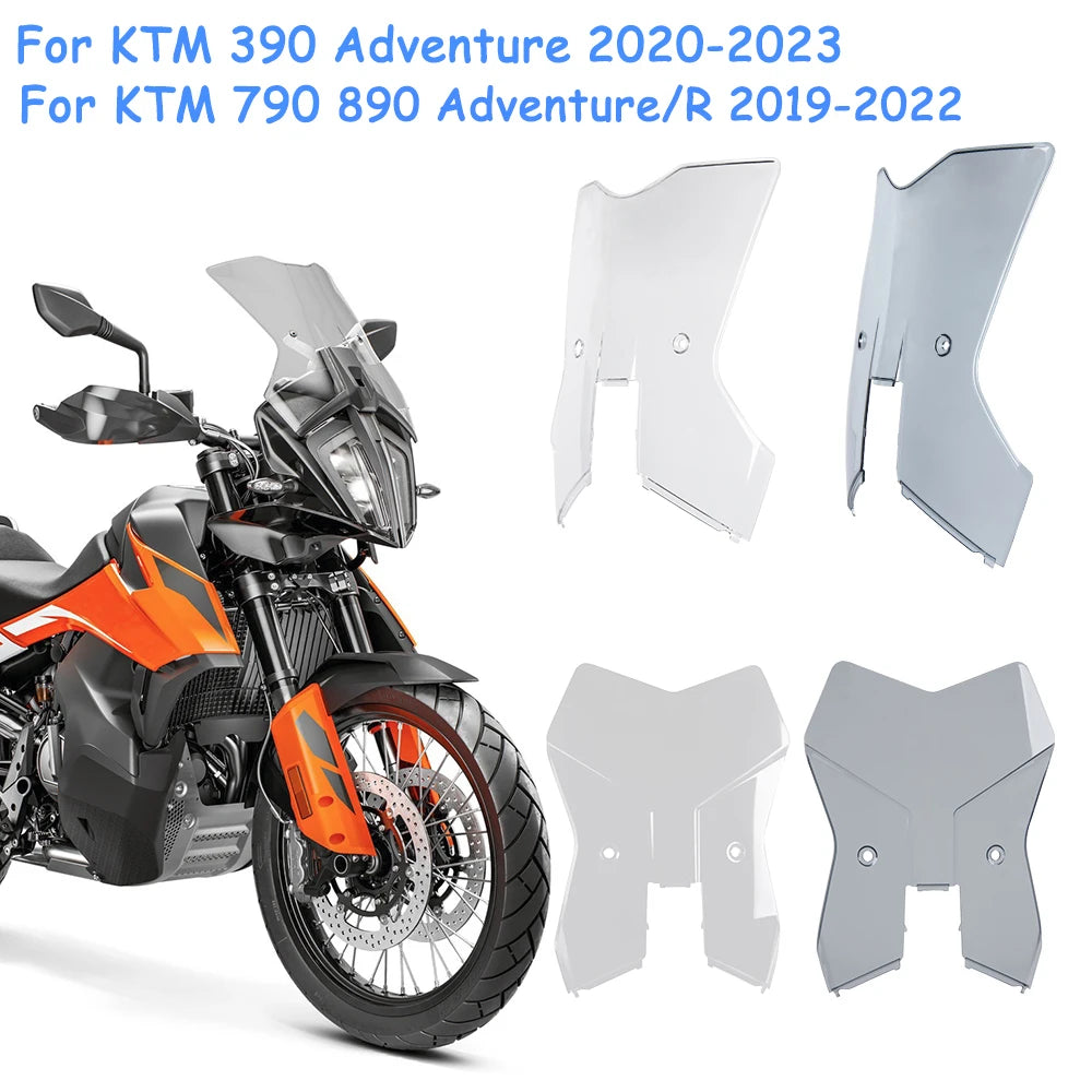 Motorcycle Front Windshield Windscreen For KTM 390 Adventure 2020 2021 2022 2023 Accessories Air Wind Deflector Screen Shield