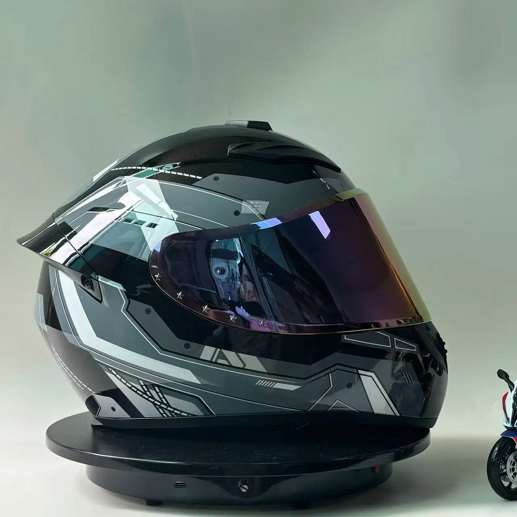 DOT Certified Full Face Motorcycle Helmet Men Women Electric Bike Couples Anti-Fog Racing Style Bicycle Safety Gear