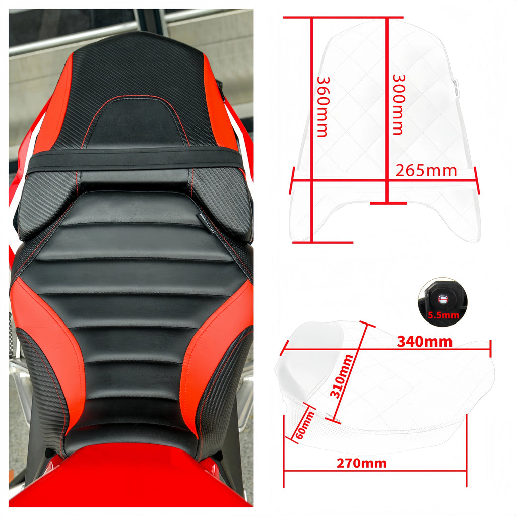 WOLFLINE Rider & Passenger Seat Saddle Cushion for Honda CB650R CBR650R 2019-2023 Front Rear Seat Cushion Pillion
