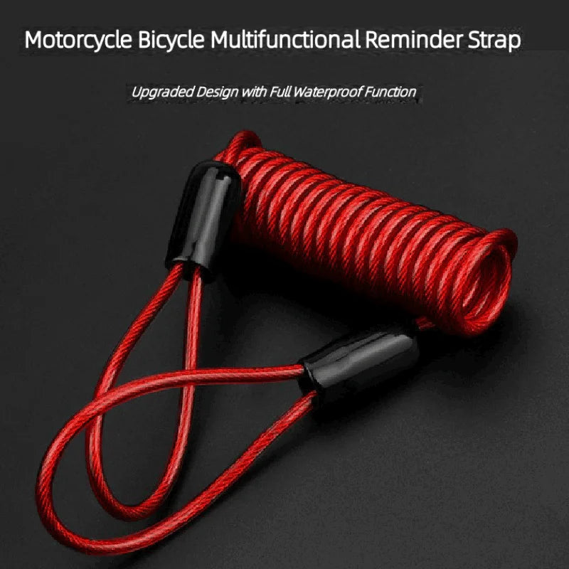 Alarm Disc Lock Security Anti Thief Motorbike Motorcycle Wheel Disc Brake Alarm Lock & Bag And Reminder Spring Cable