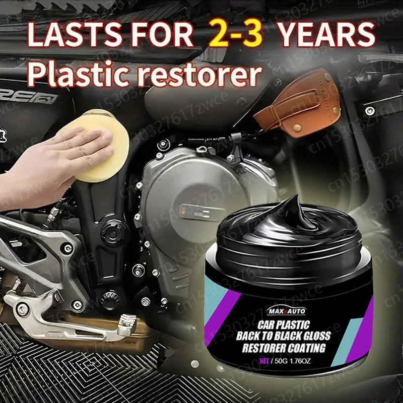 Motorcycle Car Plastic Restorer Coating Agent Auto Plastic Rubber Exterior Repair Clean Refresh Restoration Agent Black Brighten