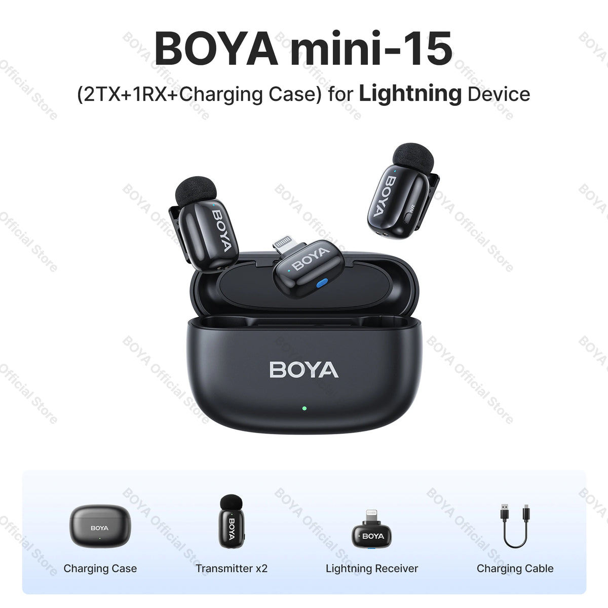 BOYA Mini Wireless Lavalier Lapel Microphone for iPhone iPad Android Type-C Phone Live Broadcast Audio Video Recording Vlog