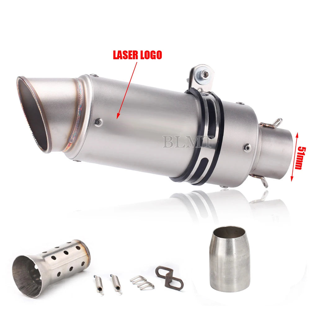 Universal 51/60mm motorcycle sc exhaust inox muffler carbon fiber exhaust with DB Killer for z900 R3 R25 MT07 MT09 R1 Z400 Z650