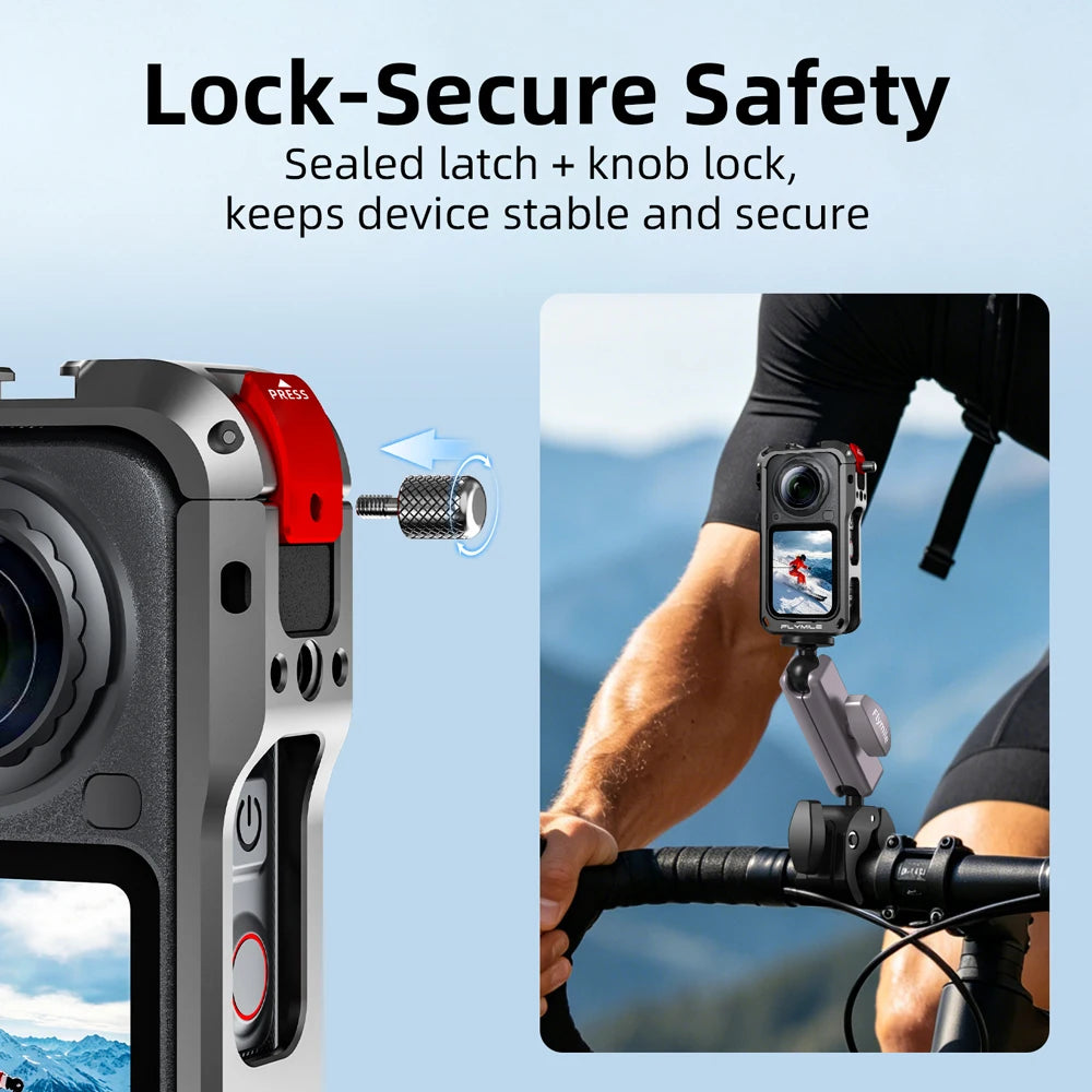 Flymile X6 Cage Metal Protective Case for Insta360 X6 Accessories Camera Aluminum Alloy Frame Cage with Silicone Lens Cover