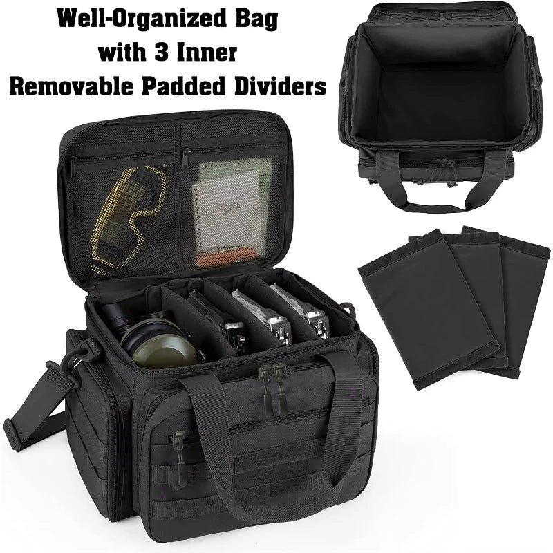 Tactical MOLLE Tote Bag for Vehicle Passenger Seat Rescue Duty Gear Shoulder Hand Carry Black