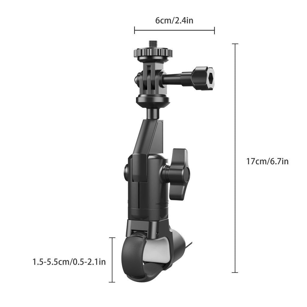 Camera Clamp Mount Bike Motorcycle Handlebar Holder, Pipes of any shape can all be installed 360 Ball Join for GoPro  DJI