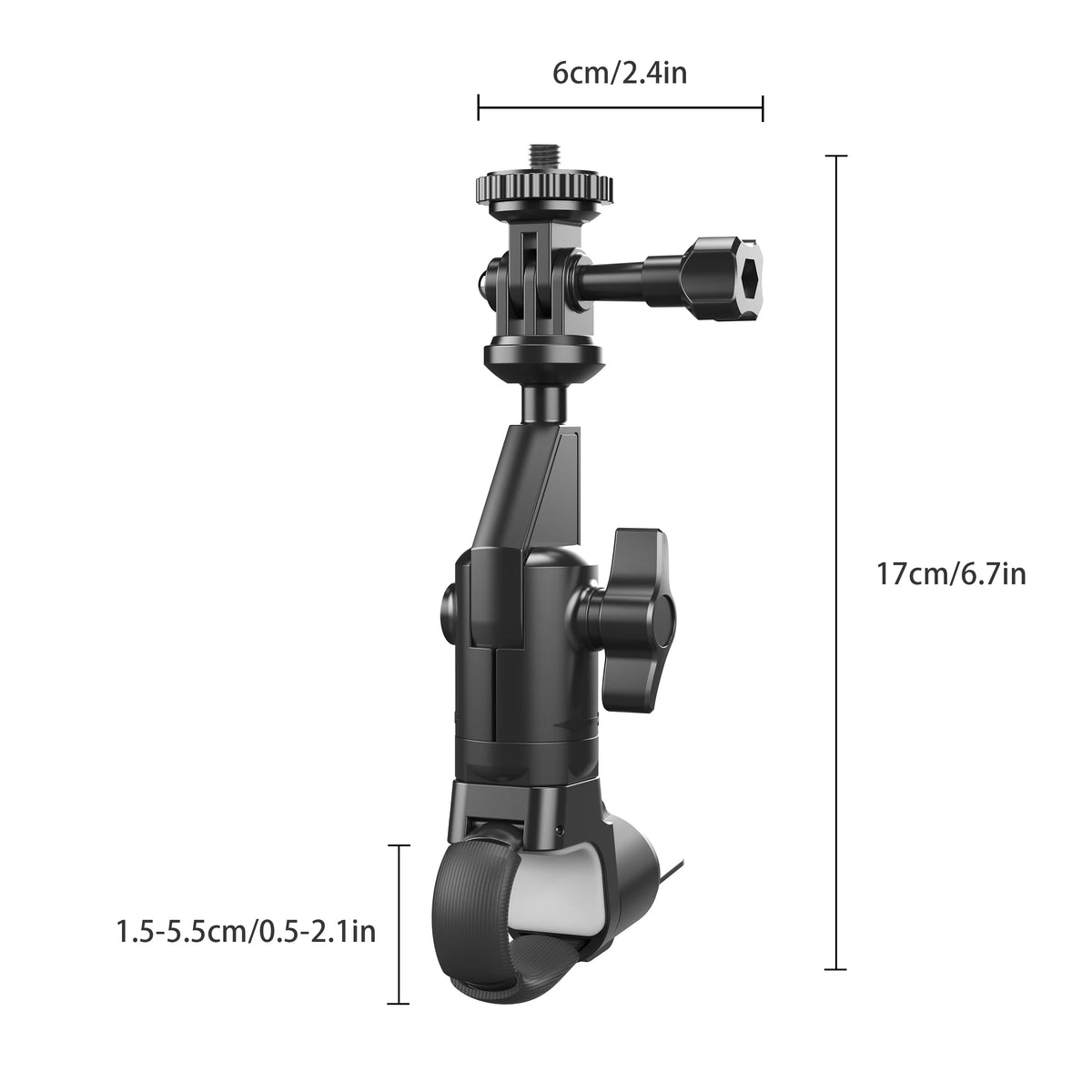 Camera Clamp Mount Bike Motorcycle Handlebar Holder, Pipes of any shape can all be installed 360 Ball Join for GoPro  DJI