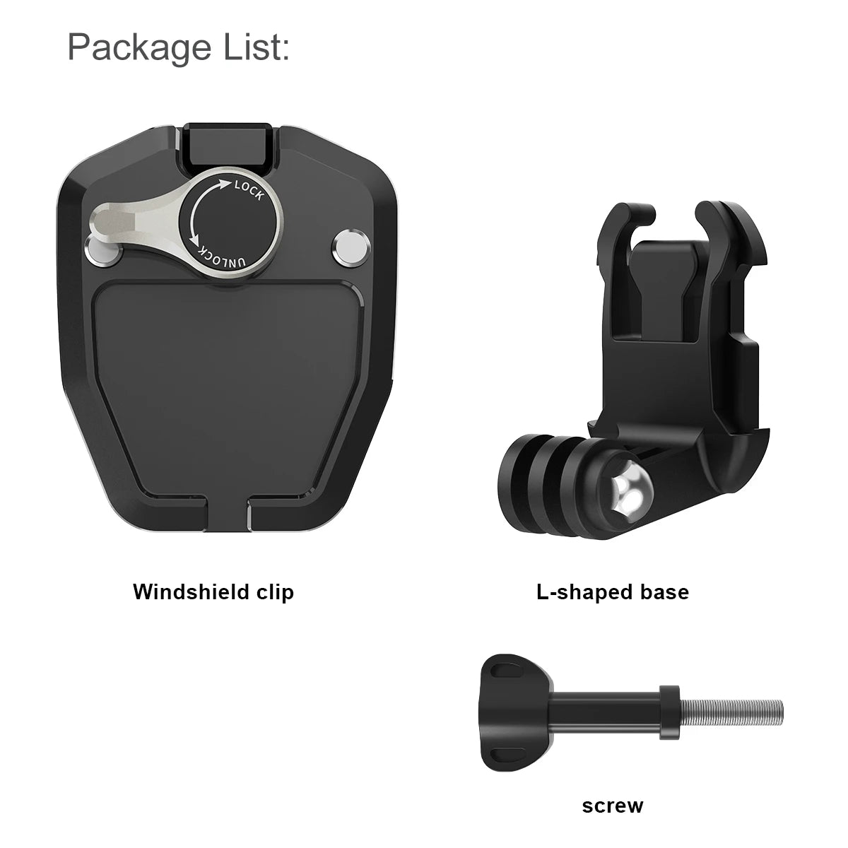 Aluminum Alloy Motorcycle Windshield Clip Camera Mount for GoPro Hero 13 12 11 10 9 8 7,Insta360 X4 X3,DJI OSMO Action 5Pro/4/3